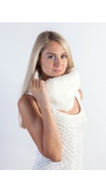 White rex fur neck warmer